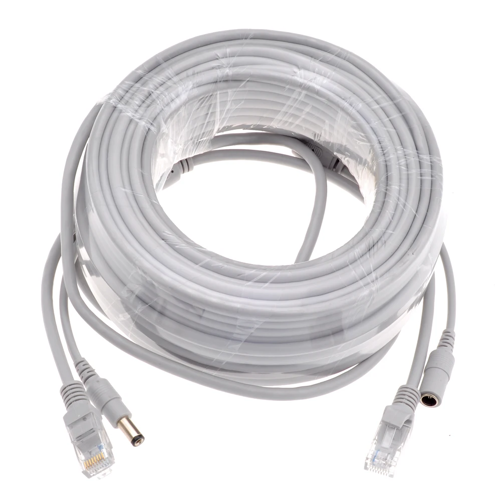 Кабель Ethernet GADINAN 5M/10M/15M/20M/30M на выбор серый кабель CAT5/CAT-5e RJ45 + DC для системы
