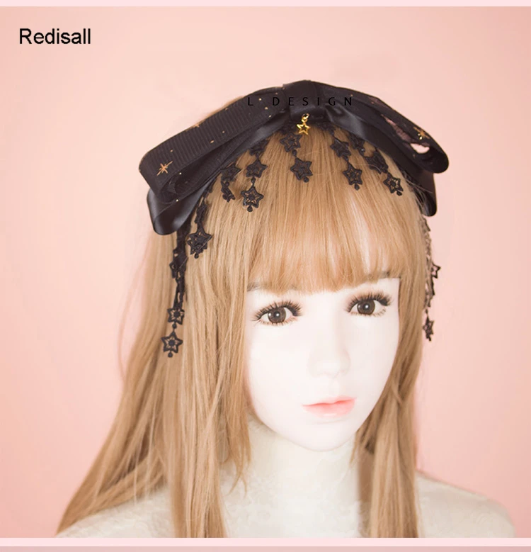 Lace Bowtie Lolita Ribbon Hair Accessories Hairband Black Stars Tassels Cosplay Wig Decorations
Lace Bowtie Lolita Ribbon Hair Accessories Hairband Black Stars Tassels Cosplay Wig Decorations