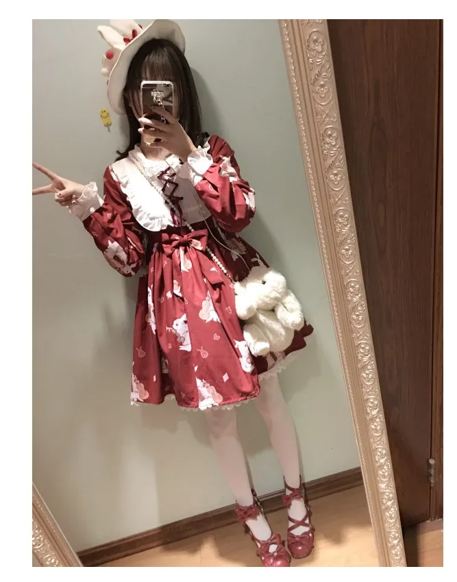 2016 весеннее платье для девочек Lolita Kawaii "музыкант-кролик" с воротником Питера Пэна, платье принцессы, милое платье с оборками и бантом, красное/белое
2016 весеннее платье для девочек Lolita Kawaii "музыкант-кролик" с воротником Питера Пэна, платье принцессы, милое платье с оборками и бантом, красное/белое