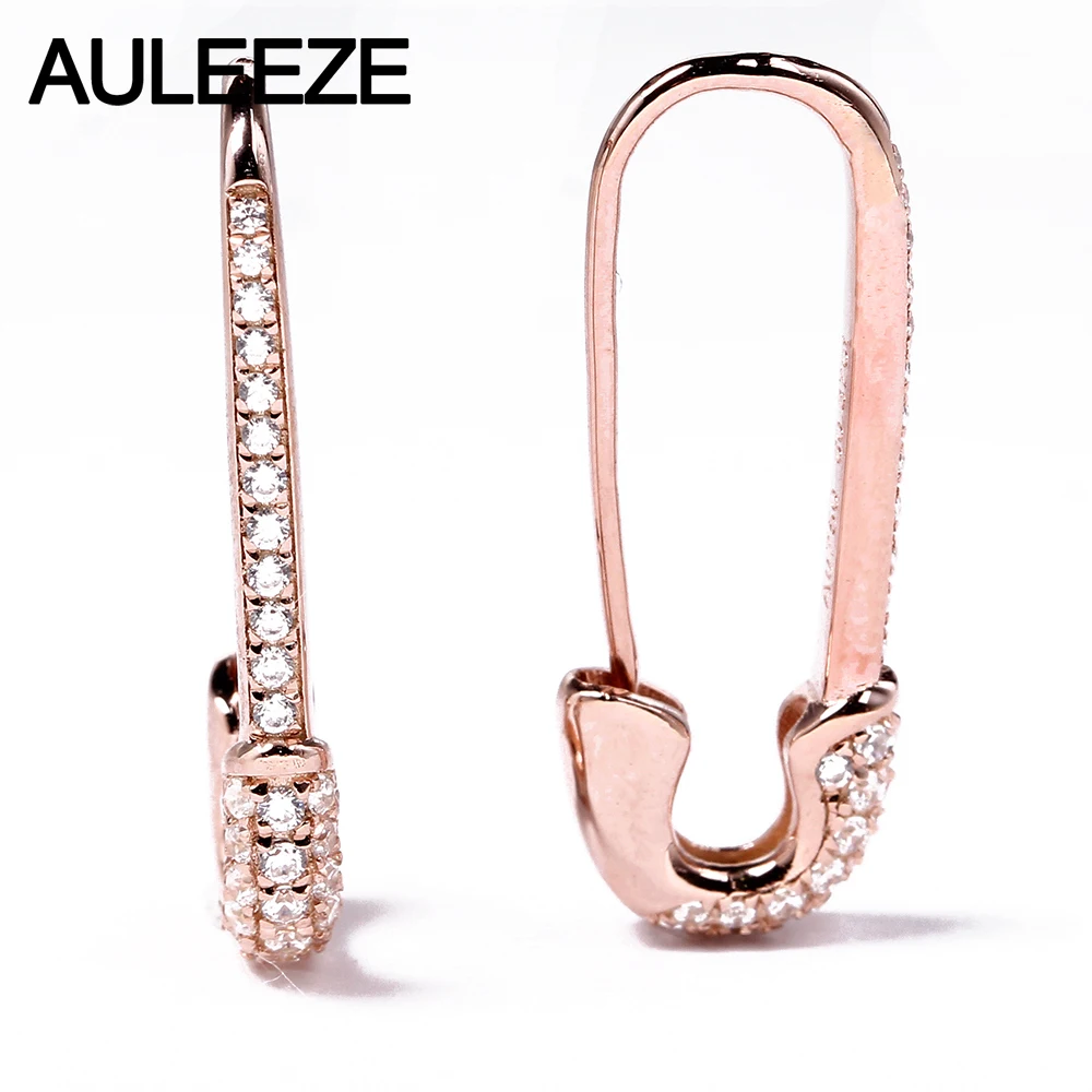 AULEEZE Unique Solid 18K Rose Gold Pin Earrings For Women 0.37cttw Real Natural Diamond Drop Earrings Fine Jewelry
AULEEZE Unique Solid 18K Rose Gold Pin Earrings For Women 0.37cttw Real Natural Diamond Drop Earrings Fine Jewelry