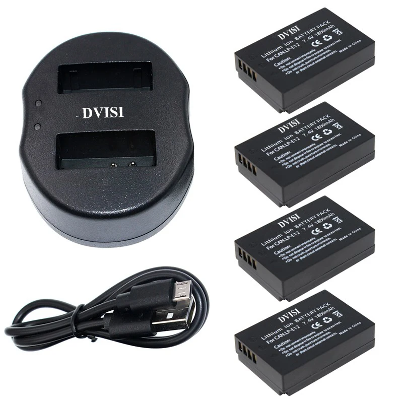 Аккумуляторные батареи LPE12 LP-E12 LP E12 с двойным зарядным устройством USB для Canon EOS M M2 100D Kiss X7 Rebel SL1, 4 шт.
Аккумуляторные батареи LPE12 LP-E12 LP E12 с двойным зарядным устройством USB для Canon EOS M M2 100D Kiss X7 Rebel SL1, 4 шт.