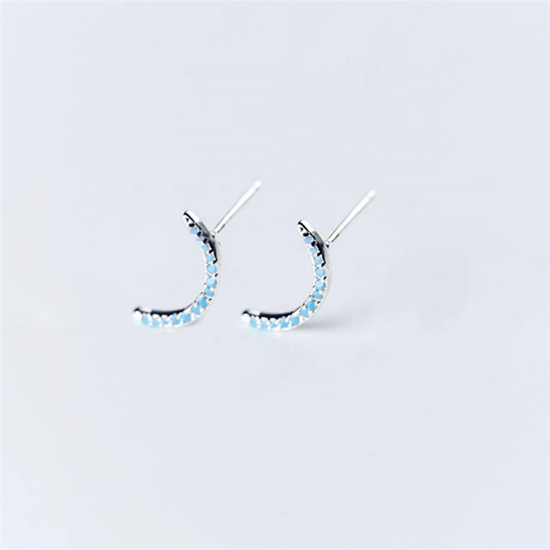 Sole Memory Blue Crystal Moon Sweet Cute Fresh Literature 925 Sterling Silver Fashion Female Stud Earrings SEA605
Sole Memory Blue Crystal Moon Sweet Cute Fresh Literature 925 Sterling Silver Fashion Female Stud Earrings SEA605