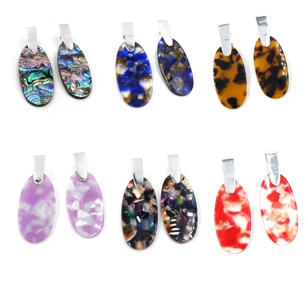 2018 new fashion Oval Shell Looking Big Statement simple Drop earrings for women | Украшения и аксессуары