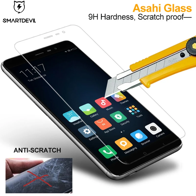 Ультратонкое закаленное стекло SmartDevil new 2.5D 9H для смартфона Redmi note 3 Защитная