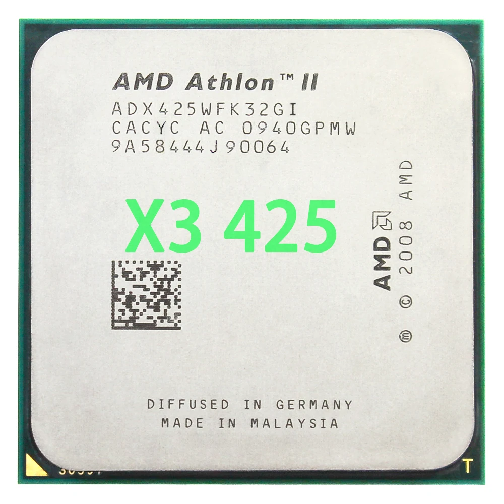 Процессор AMD Athlon II X3 425, трехъядерный процессор (2,7 ГГц/L2 = 2 Мб/95 Вт/2000 ГГц), разъем am3 am2 +
Процессор AMD Athlon II X3 425, трехъядерный процессор (2,7 ГГц/L2 = 2 Мб/95 Вт/2000 ГГц), разъем am3 am2 +