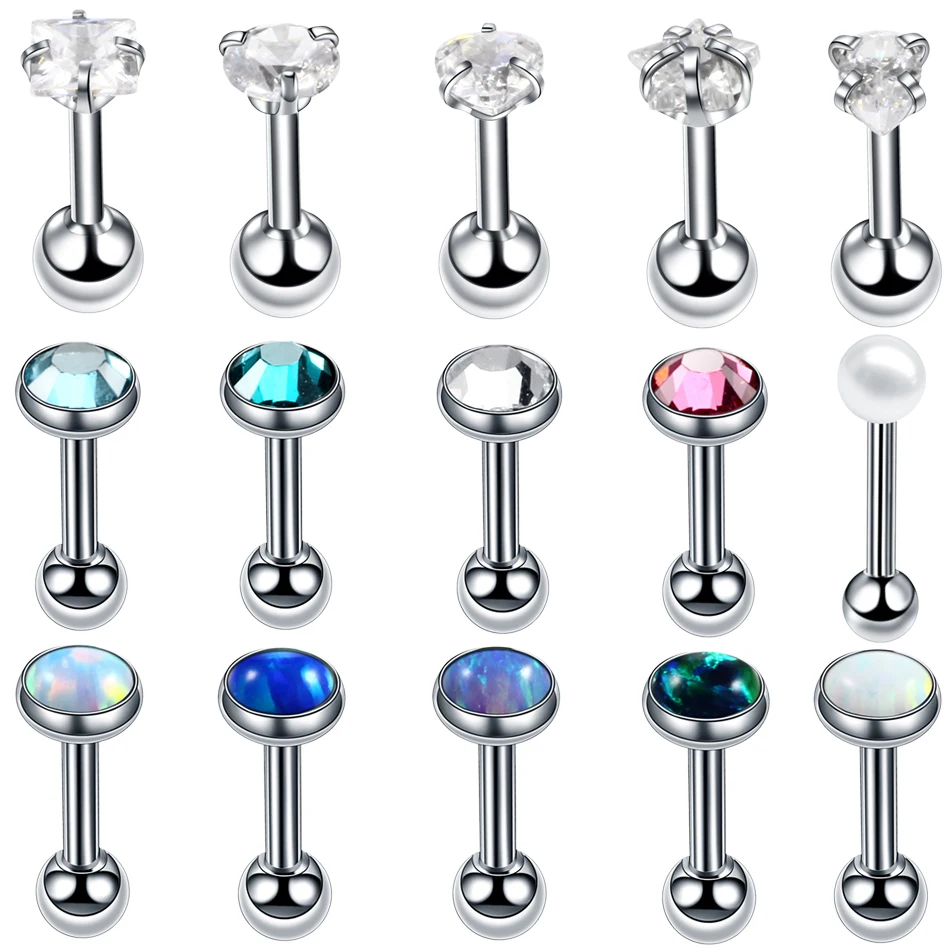 2PCS Opal Stone Ear Tragus Cartilage Helix Stud Piercing 16G Crystal Gem Earring Barbell Stud Lip Piercing Body Jewelry Retainer
2PCS Opal Stone Ear Tragus Cartilage Helix Stud Piercing 16G Crystal Gem Earring Barbell Stud Lip Piercing Body Jewelry Retainer
