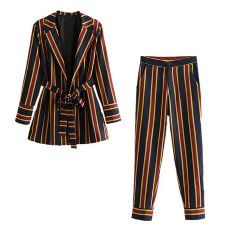 Women's suit spring and summer new fashion office style striped suit jacket jacket straight pants suit two-piece
Women's suit spring and summer new fashion office style striped suit jacket jacket straight pants suit two-piece