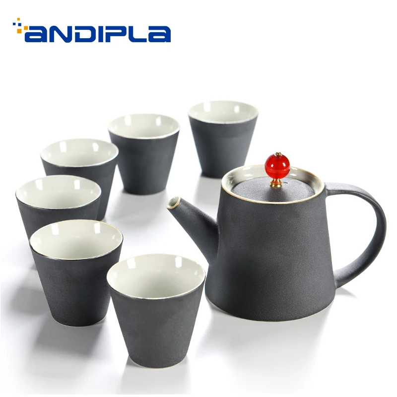 Japanese-style Creative 250ML Coarse Pottery Teapot with 6PCS Teacup Kit Vintage Filter Flower Tea Kettle Chahai 50ML Tea Bowl
Japanese-style Creative 250ML Coarse Pottery Teapot with 6PCS Teacup Kit Vintage Filter Flower Tea Kettle Chahai 50ML Tea Bowl