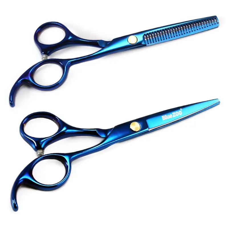 Профессиональные ножницы бритва Edge Fire Blue Steel 5 парикмахерские для стрижки волос