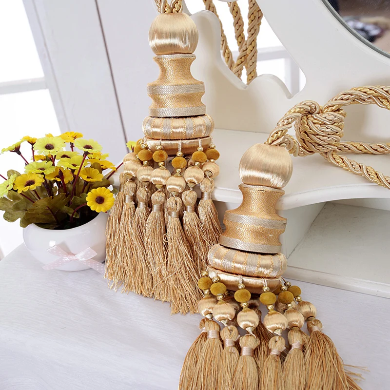 1 pair curtain tieback luxury high class European ball tied bandage rope tassels rope buckle strap tie tape back N083
1 pair curtain tieback luxury high class European ball tied bandage rope tassels rope buckle strap tie tape back N083
