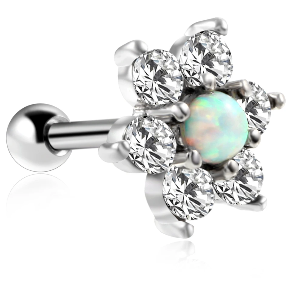 1PC Surgical Steel Flower Opal Stone Earring Tragus Cartilage Helix Bar Ring 16G CZ Gem Lip Stud Tragus Barbell Piercing Jewelry
1PC Surgical Steel Flower Opal Stone Earring Tragus Cartilage Helix Bar Ring 16G CZ Gem Lip Stud Tragus Barbell Piercing Jewelry