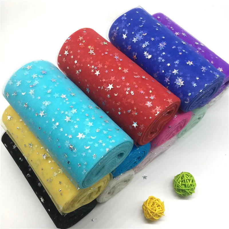 15cm*22m Tulle Roll Star& Moon Glitter Sequin Tutu Skirt Fabric Wedding Decoration Sewing Mesh DIY Tutu Accessories Fabric
15cm*22m Tulle Roll Star& Moon Glitter Sequin Tutu Skirt Fabric Wedding Decoration Sewing Mesh DIY Tutu Accessories Fabric