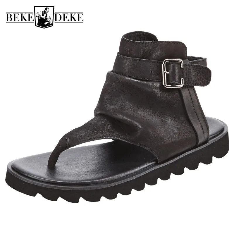 Vintage Men Buckle Strap Sandals Gladiators British Flip Flops Genuine Leather Summer Shoes Top Quality Casual Beach Sandals
Vintage Men Buckle Strap Sandals Gladiators British Flip Flops Genuine Leather Summer Shoes Top Quality Casual Beach Sandals