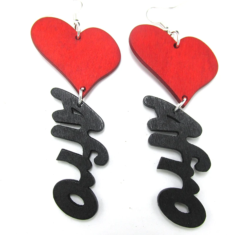 Бесплатная Доставка! Деревянные серьги Love Afro Word|earrings free shipping|wooden afro earringsearrings earring |