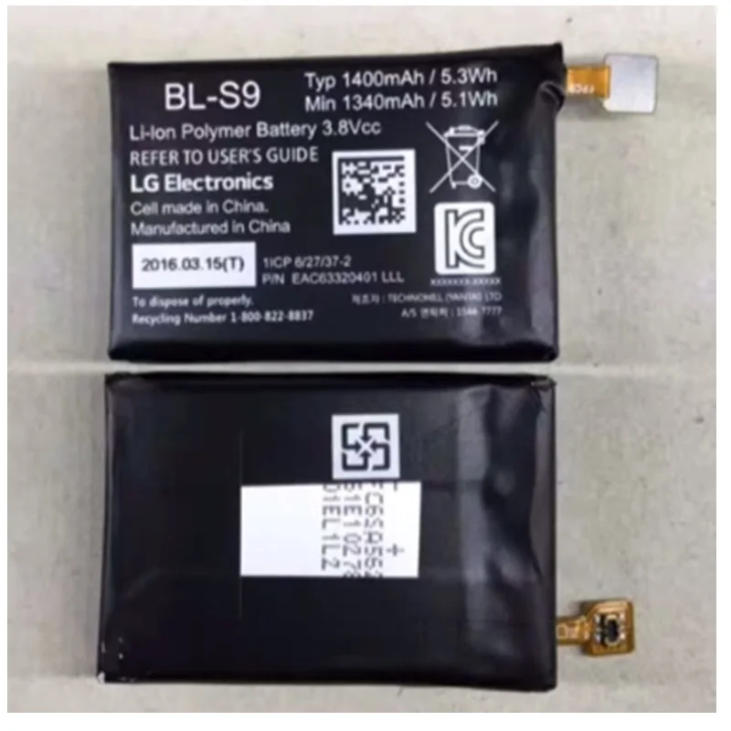 Battery for LG BL-S9 Watch BLS9 Li-Polymer Rechargeable Accumulator Pack Replacement 3.8V 1400mAh
Battery for LG BL-S9 Watch BLS9 Li-Polymer Rechargeable Accumulator Pack Replacement 3.8V 1400mAh