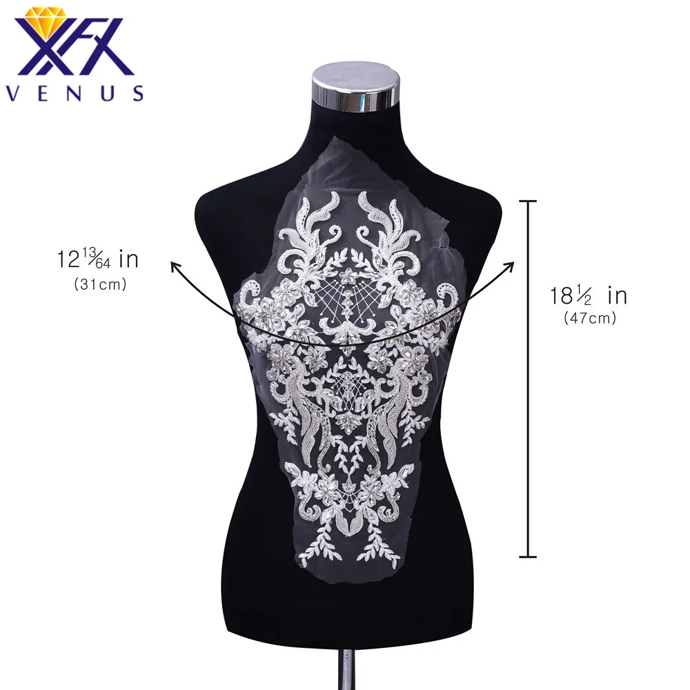 XFX 1 PIECE Handmade Bridal Bodice Applique Crystal Beads Patch Rhinestone Appliques Embroidery Sequin Patches For Dress
XFX 1 PIECE Handmade Bridal Bodice Applique Crystal Beads Patch Rhinestone Appliques Embroidery Sequin Patches For Dress