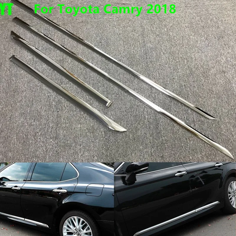 ABS chrime Авто Боковая дверь отделка молдинг для Toyota Camry 2018 авто аксессуары |