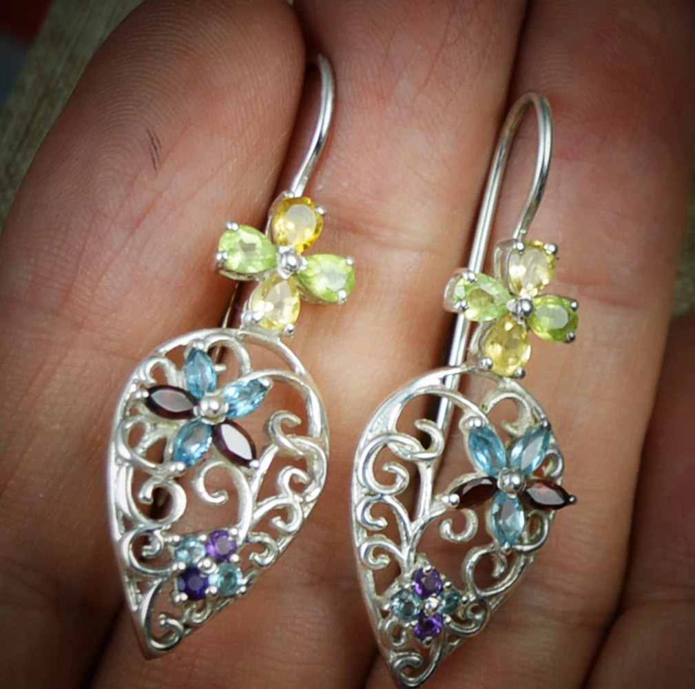 LoveGem Genuine Amethyst Citrine Blue topaz EARRINGS 925 Sterling Silver, 42 mm, KE0182
LoveGem Genuine Amethyst Citrine Blue topaz EARRINGS 925 Sterling Silver, 42 mm, KE0182