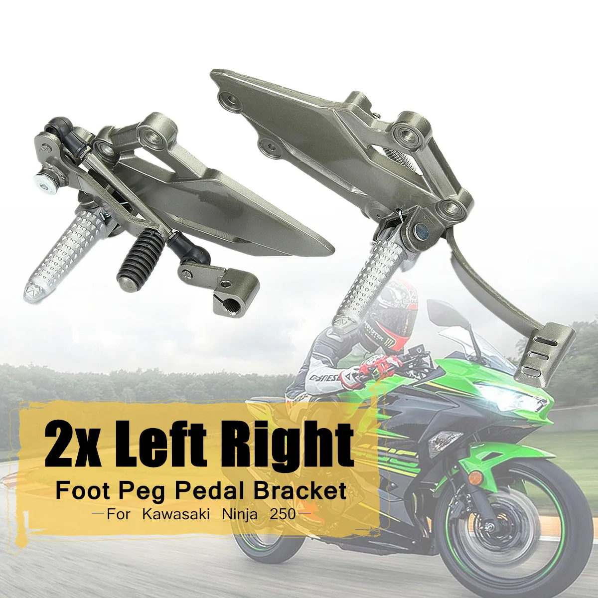 2x Left Right Rear Foot Peg Brake Pedal Footrest Bracket for Kawasaki Ninja 250 Aluminum Alloy Surface Polishing Galvanized
2x Left Right Rear Foot Peg Brake Pedal Footrest Bracket for Kawasaki Ninja 250 Aluminum Alloy Surface Polishing Galvanized