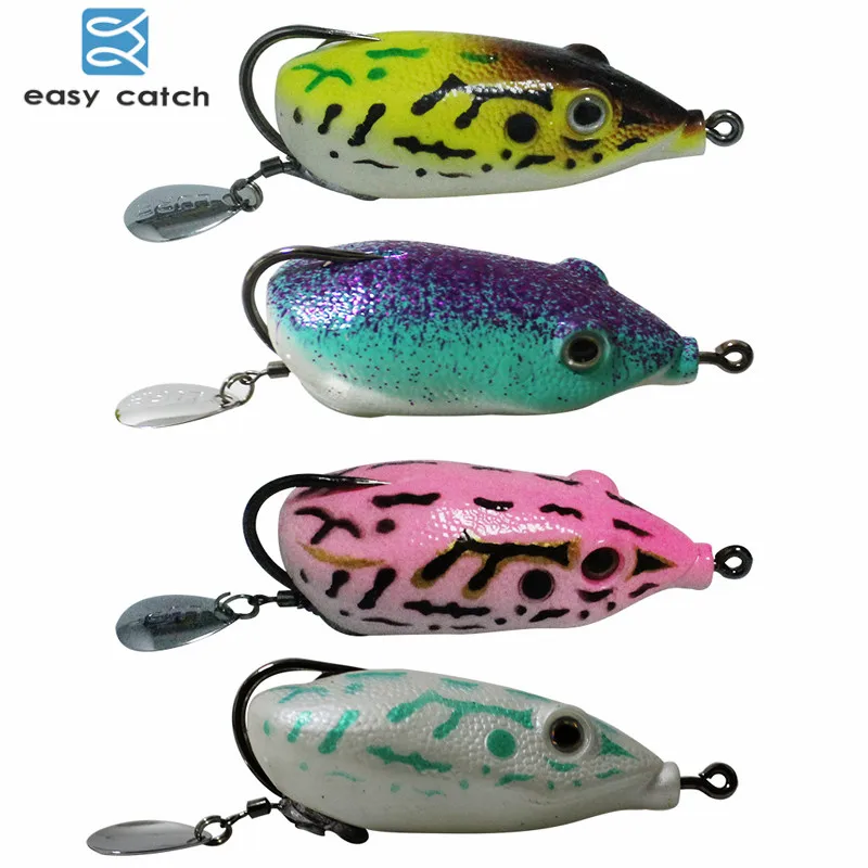 4 шт. мягкие резиновые рыболовные приманки в виде лягушки|artificial bait|frog fishing luresoft frog |