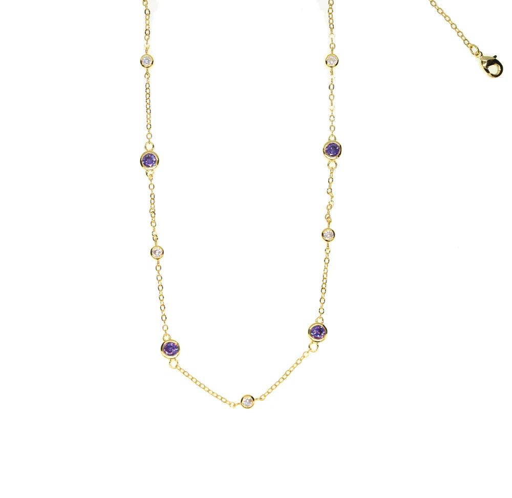 High quality 2017 winter weater chain clear purple cubic zirconia 41+5cm women ladies fashion delicate jewelry cz chain necklace
High quality 2017 winter weater chain clear purple cubic zirconia 41+5cm women ladies fashion delicate jewelry cz chain necklace