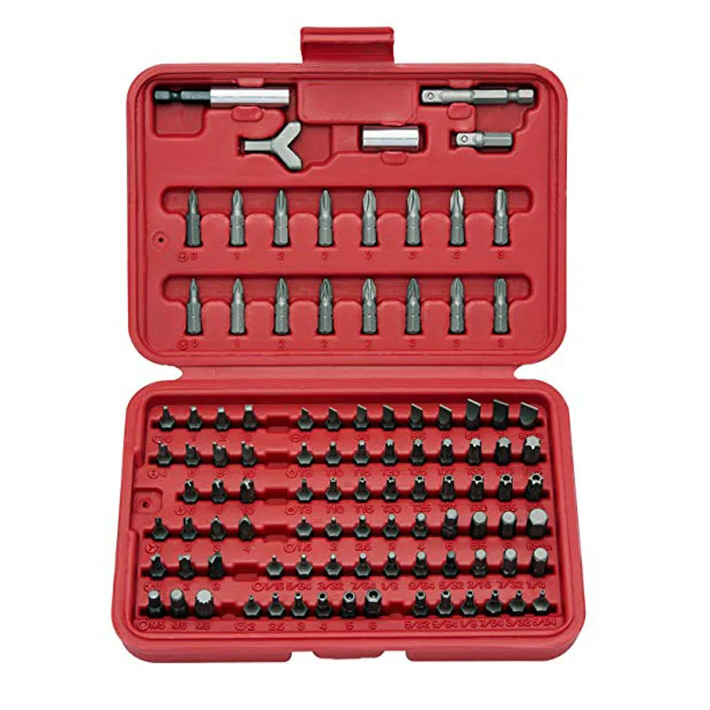 100Pcs Premium Security Bit Set Chrome Vanadium Steel Torx Hex Drill Star Spanner Screw Driver Ratcheting Screwdriver
100Pcs Premium Security Bit Set Chrome Vanadium Steel Torx Hex Drill Star Spanner Screw Driver Ratcheting Screwdriver