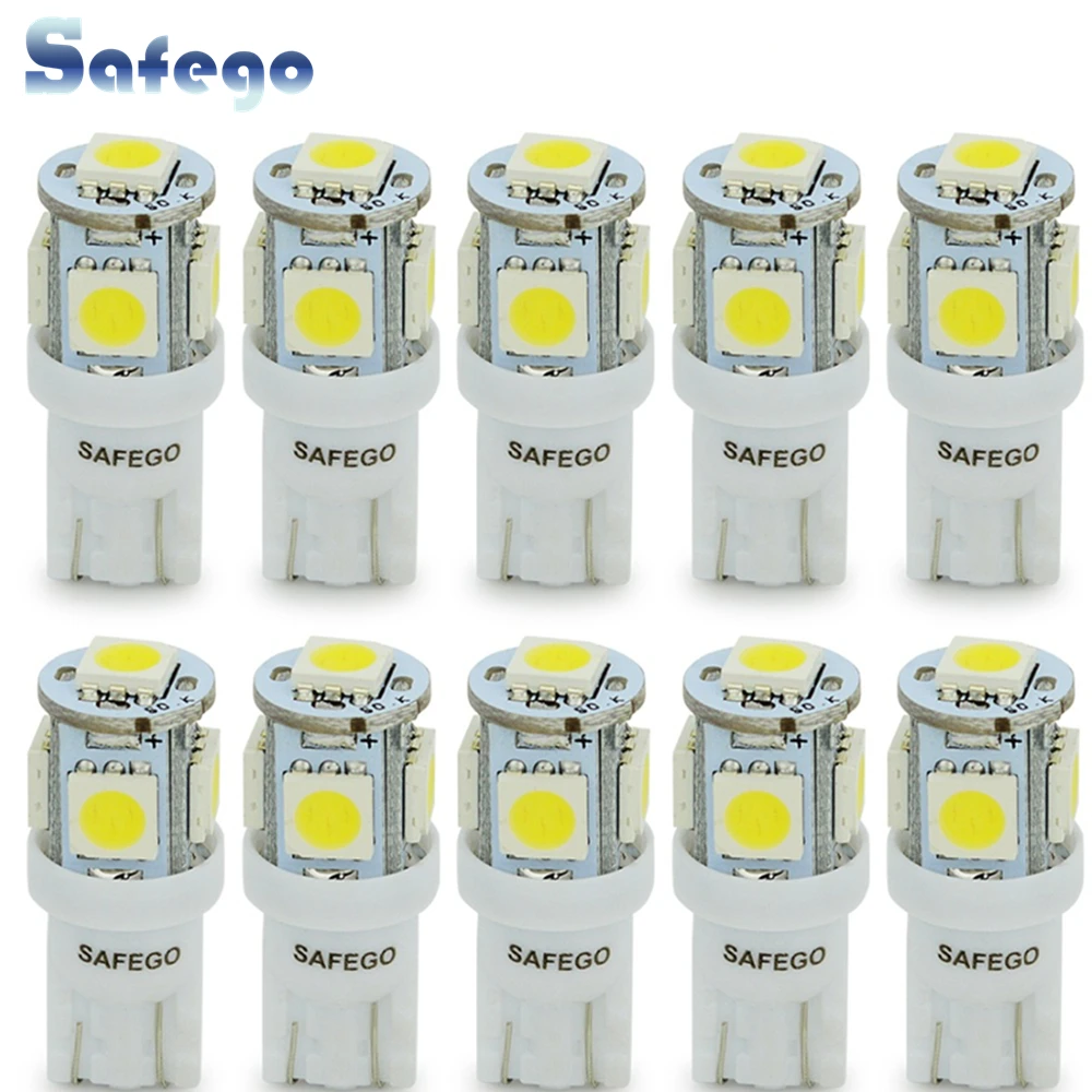 Safego 10pcs T10 W5W 5050 194 168 LED Car Bulbs 5SMD White Blue Red Yellow Green LED Wedge Clearance Lamps DC 12V Super Bright
Safego 10pcs T10 W5W 5050 194 168 LED Car Bulbs 5SMD White Blue Red Yellow Green LED Wedge Clearance Lamps DC 12V Super Bright