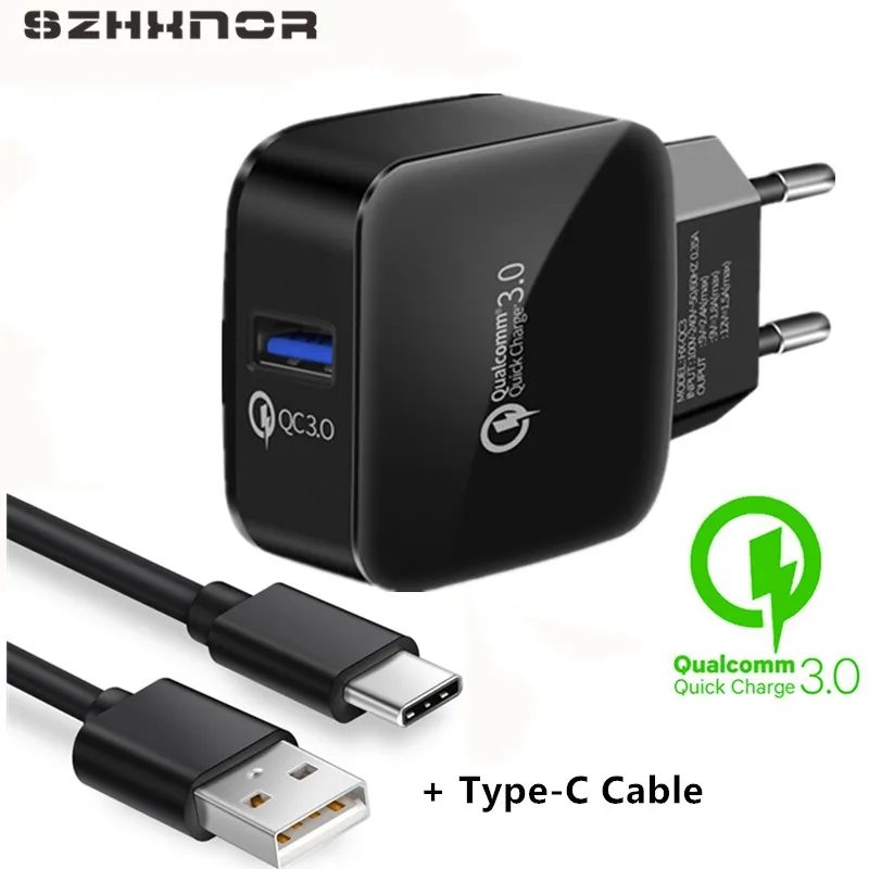 Зарядное устройство QC3.0 EU или USB type C для Xiao mi Black Shark x 2 s note 3 A1 5X 6X Phone redmi 5 s2|Зарядные