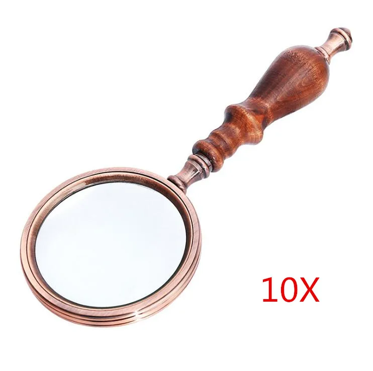 Metal 10X wooden handle vintage collection gift reading magnifying glass high-end handheld optical glass solid wood
Metal 10X wooden handle vintage collection gift reading magnifying glass high-end handheld optical glass solid wood