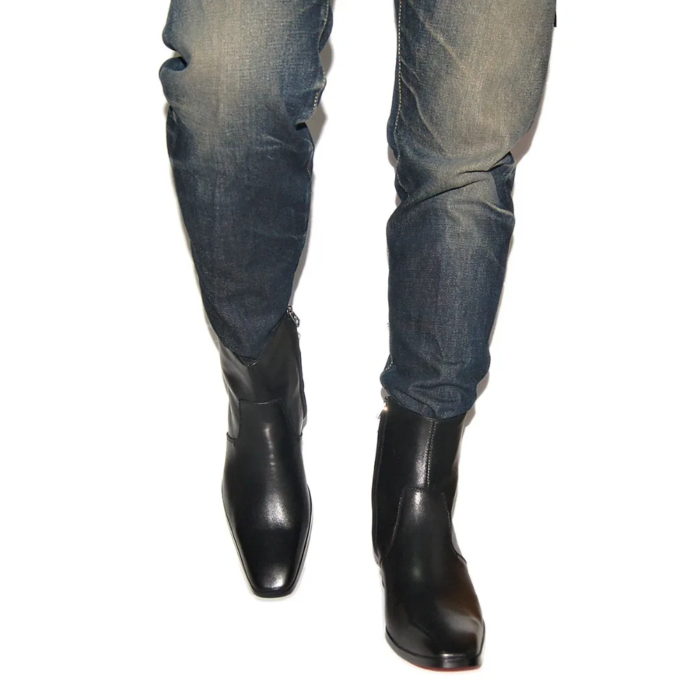 Genuine Cow leather Fetish red bottom high heels Square Toe mens mid calf boots men Party boots Increase Height 5CM,handmade
Genuine Cow leather Fetish red bottom high heels Square Toe mens mid calf boots men Party boots Increase Height 5CM,handmade
