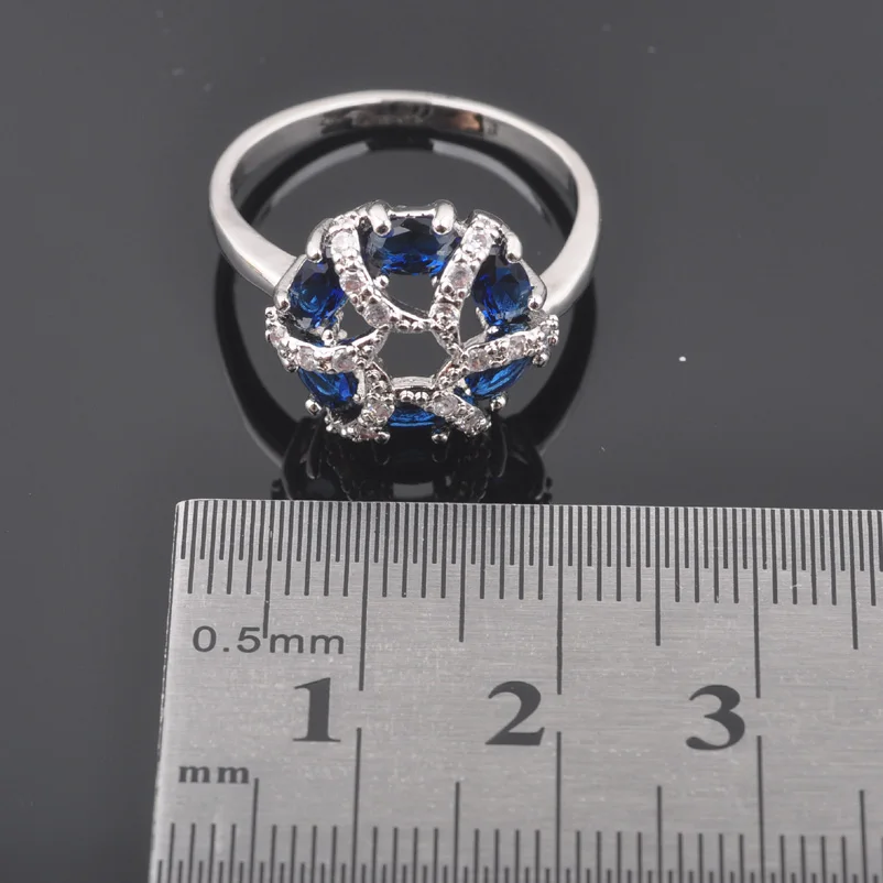 Women's Wedding Jewelry Sets Silver Color Blue Zirconia Ring Necklace And Earrings Set QZ0443
Women's Wedding Jewelry Sets Silver Color Blue Zirconia Ring Necklace And Earrings Set QZ0443