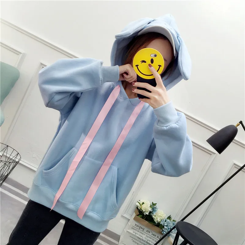 Kawaii Harajuku Rabbit Ear Hooded Sweatshirt Woman Loose Cute Front Pocket Casual Fleece Hoodie Autumn Coats Students Outerwear
Kawaii Harajuku Rabbit Ear Hooded Sweatshirt Woman Loose Cute Front Pocket Casual Fleece Hoodie Autumn Coats Students Outerwear