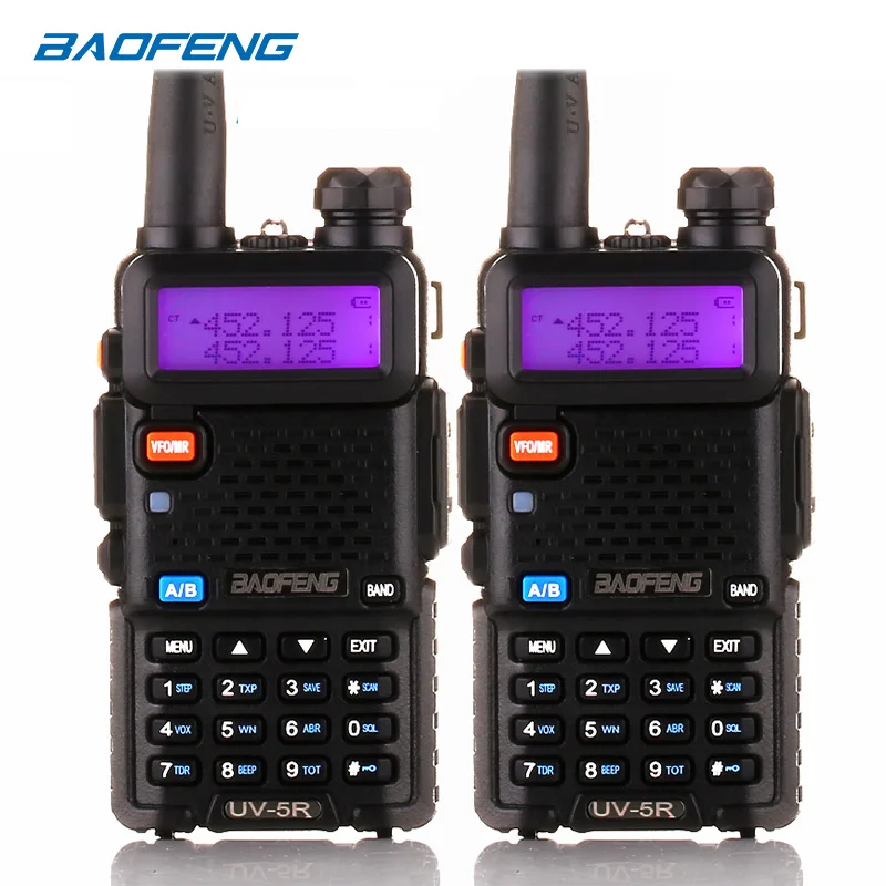 

Портативная рация BaoFeng UV-5R 2 шт./лот, двусторонняя радиосвязь baofeng uv5r 128CH 5W VHF UHF 136-174 МГц и 400-520 МГц