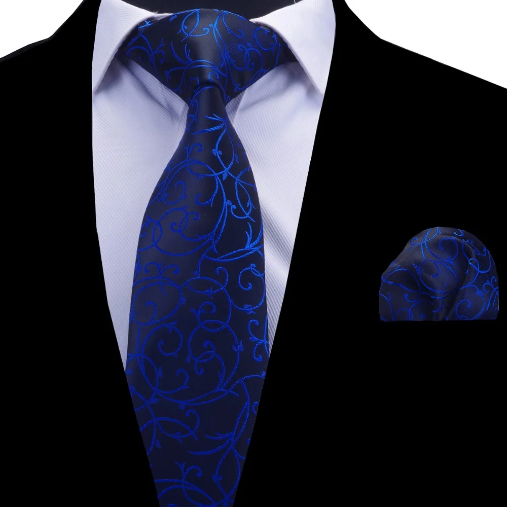 Галстук Ricnais для мужчин галстук и носовой платок цвета красного вина синий