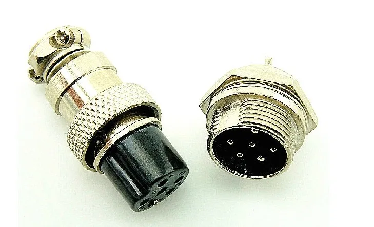 

(5PCS / 5 pairs) 6PIN interfaces, 16mm GX16-6-core plug, cable connector plug + socket