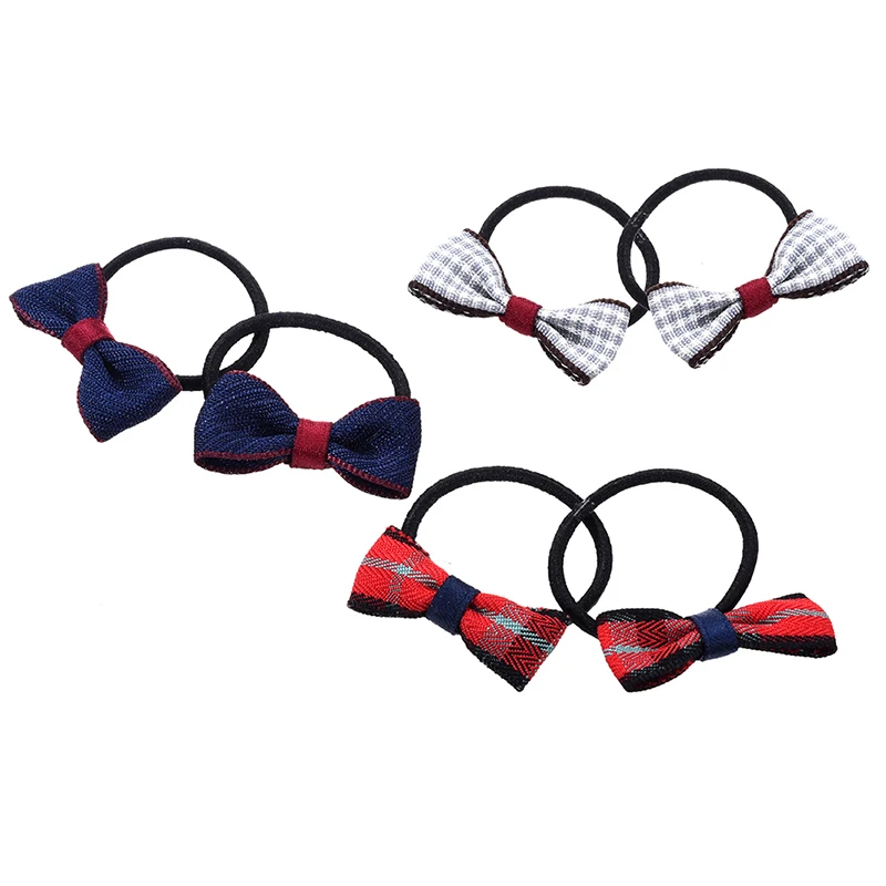 M MISM 1 Lot= 6pcs Girl Headdress Bow Headbands Ponytail Holder Scrunchy Hair Accessories Sweet Elastic Bands/Tie/Rope | Аксессуары для