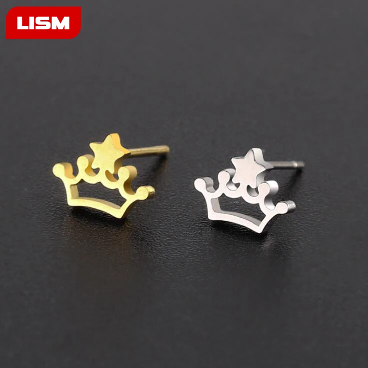 Stainless Steel Stud Earring For Women Man Cartoon Crown Gold Black and Silver Color Lover's Engagement Jewelry Drop Shipping
Stainless Steel Stud Earring For Women Man Cartoon Crown Gold Black and Silver Color Lover's Engagement Jewelry Drop Shipping