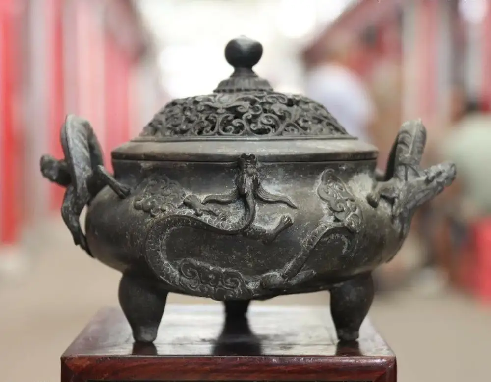 China Bronze Copper Royal Palace Feng Shui Dragon Incense Burner Censer BN5064
China Bronze Copper Royal Palace Feng Shui Dragon Incense Burner Censer BN5064