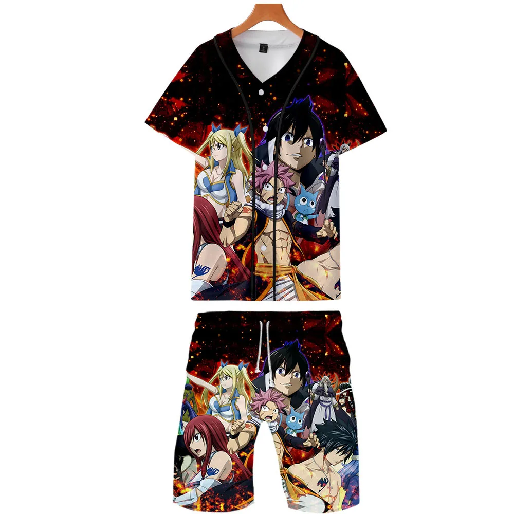 Anime FAIRY TAIL men's sets summer fashion short sleeve baseball t shirt shorts two piece suit Casual Tracksuit hip hop clothing
Anime FAIRY TAIL men's sets summer fashion short sleeve baseball t shirt shorts two piece suit Casual Tracksuit hip hop clothing