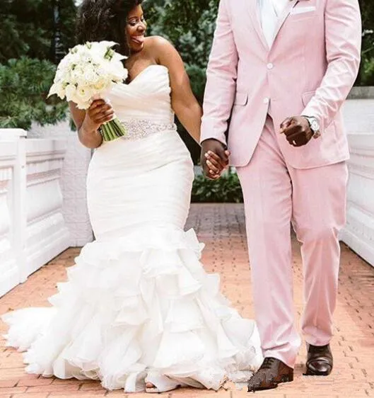 luxury Plus Size Mermaid Wedding Dresses African 2020 Sweep Train Beads Crystal Sash Sweetheart Organza Ruffled Bridal Gowns
luxury Plus Size Mermaid Wedding Dresses African 2020 Sweep Train Beads Crystal Sash Sweetheart Organza Ruffled Bridal Gowns