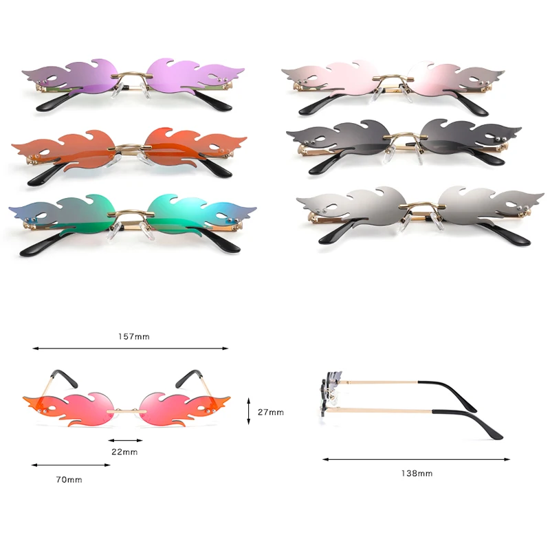 New 2019 Fashion Fire Flame Narrow Sunglasses Women Men Rimless Wave Sun Glasses Eyewear Luxury Design Sunglass Shade Streetwear
New 2019 Fashion Fire Flame Narrow Sunglasses Women Men Rimless Wave Sun Glasses Eyewear Luxury Design Sunglass Shade Streetwear