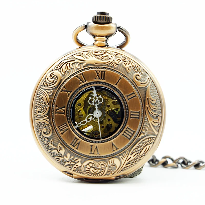 Vintage Antique Bronze Classic Chain Fashion Steampunk Skeleton Roman Numbers Dial Mechanical Pocket Watch Men PJX1254
Vintage Antique Bronze Classic Chain Fashion Steampunk Skeleton Roman Numbers Dial Mechanical Pocket Watch Men PJX1254