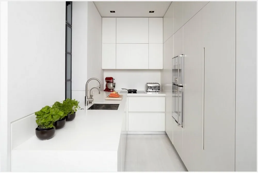 Новый Дизайн 2016 эргономичный кухонный блок белые лаковые модульные кухонные