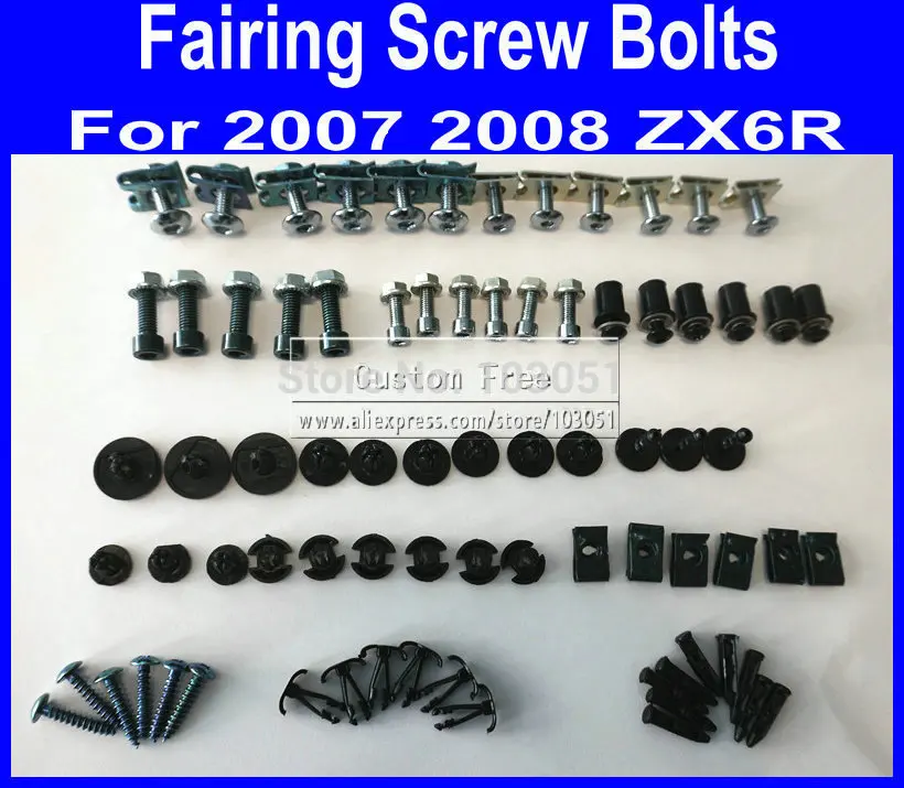 Full set Motorcycle Fairing common screw bolts for KAWASAKI 2007 2008 ZX6R 07 08 ZX 6R aftermarket black fairings bolt screw
Full set Motorcycle Fairing common screw bolts for KAWASAKI 2007 2008 ZX6R 07 08 ZX 6R aftermarket black fairings bolt screw