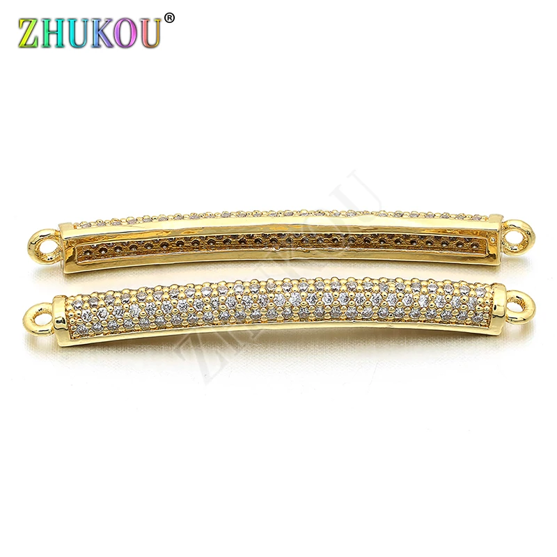 3*36mm Trendy Brass Cubic Zirconia Curved Tube Spacer Beads for DIY Jewelry Bracelet Necklace Making, Model: VW12
3*36mm Trendy Brass Cubic Zirconia Curved Tube Spacer Beads for DIY Jewelry Bracelet Necklace Making, Model: VW12