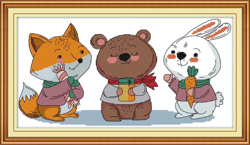 Three little buddies 2 cross stitch kit aida 14ct 11ct count print canvas stitches embroidery DIY handmade
Three little buddies 2 cross stitch kit aida 14ct 11ct count print canvas stitches embroidery DIY handmade