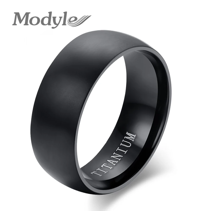 Модное мужское титановое кольцо Modyle высококачественные черные титановые