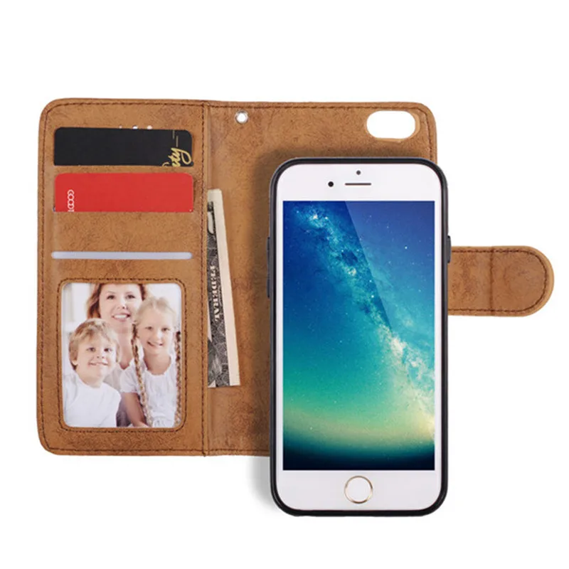 Lancase крышка для iphone 8 чехол кожаный бумажник съемный hoesjes Plus Магнитная Телефонные