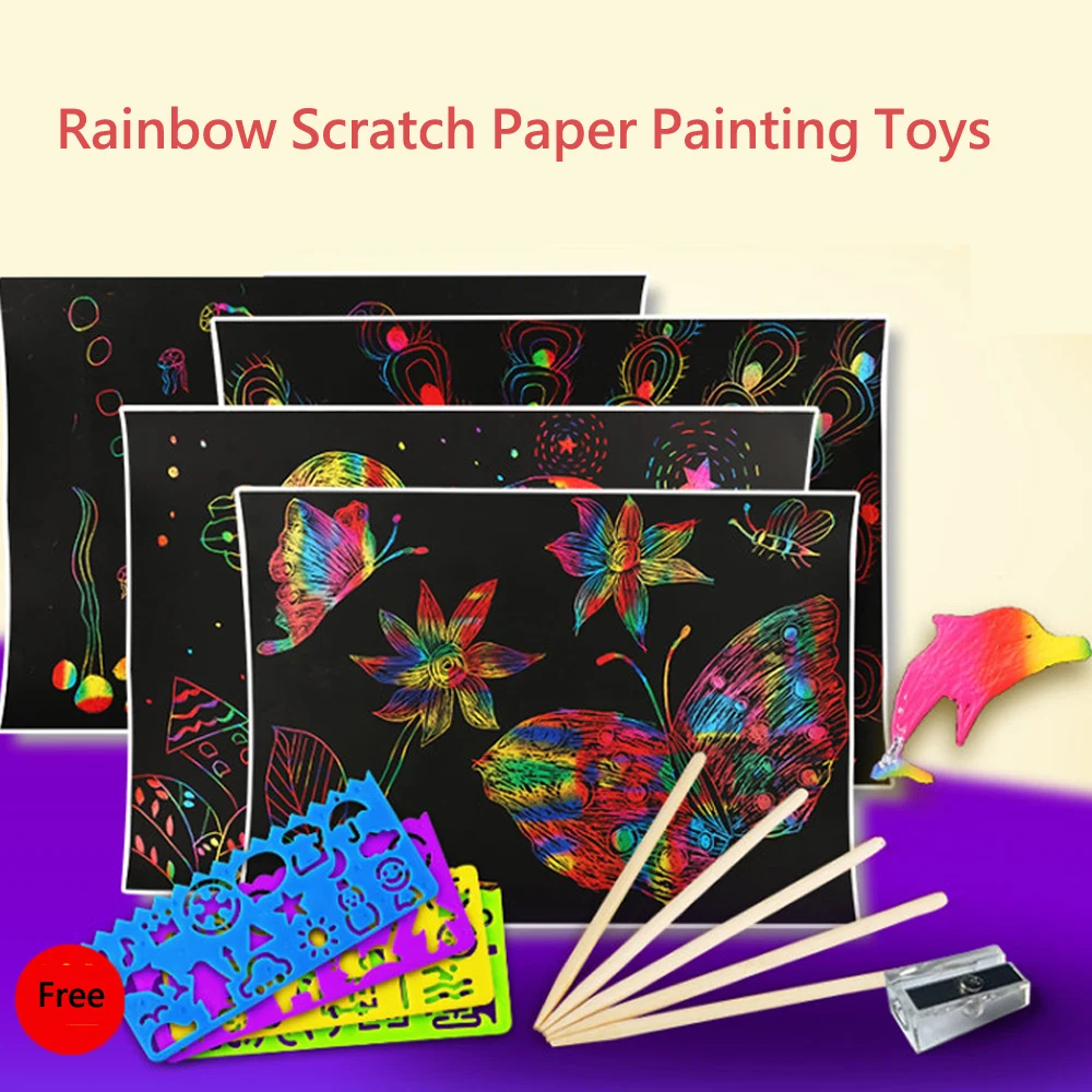 DIY Handmade Scratch Paper Painting Toys Magic Colorful Drawing Board Scraping Paper Painting Art Craft Toys for Children Gifts
DIY Handmade Scratch Paper Painting Toys Magic Colorful Drawing Board Scraping Paper Painting Art Craft Toys for Children Gifts
