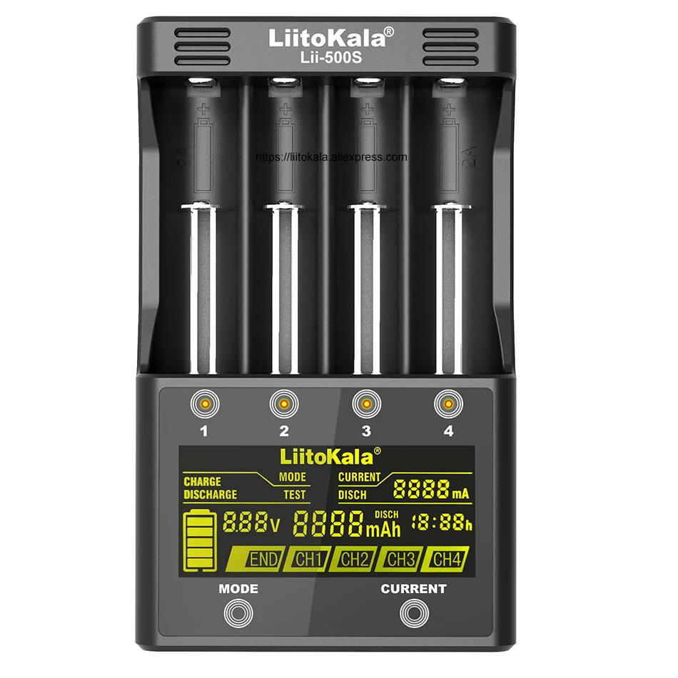 Зарядное устройство LiitoKala Lii-500S, для аккумуляторов 18650, 26650, 21700, AA, AAA, проверка емкости аккумулятора, сенсорное управление
Зарядное устройство LiitoKala Lii-500S, для аккумуляторов 18650, 26650, 21700, AA, AAA, проверка емкости аккумулятора, сенсорное управление
